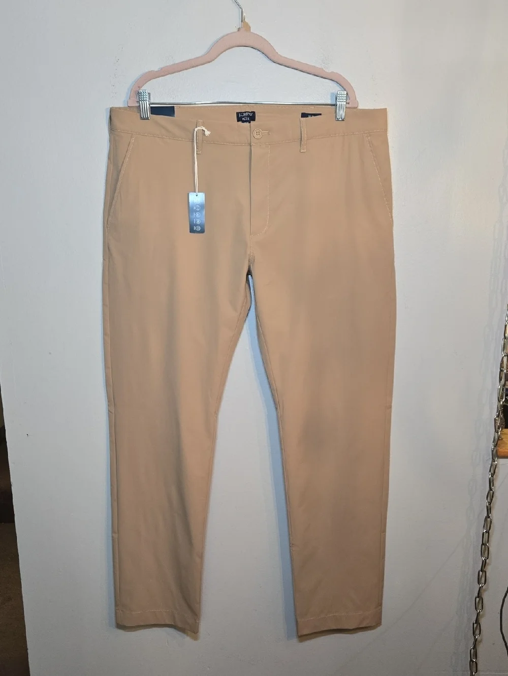 J. Crew Tech Flex Slim Chino Pants 38x32 Khaki Stretch NWT